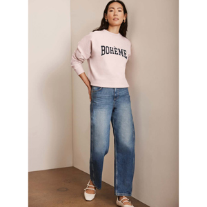 Mint Velvet Pink Boheme Slogan Sweatshirt